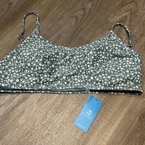 Cupshe Green Floral Bikini Top